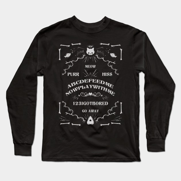 Cat Ouija Board Long Sleeve T-Shirt by supermara